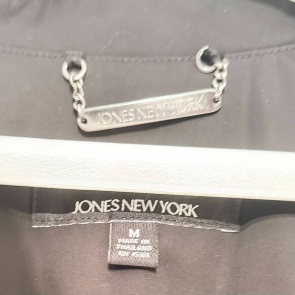 Jones New York Black Mid-Length Button Front Coat – Size M - Picture 4 of 6